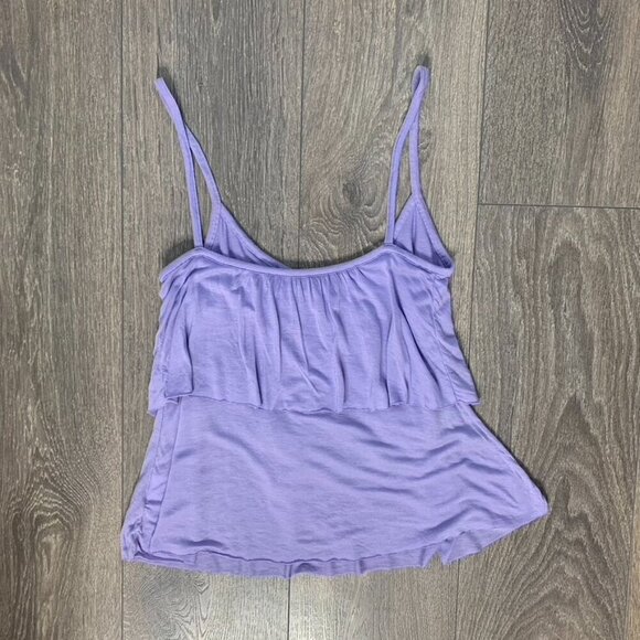 Aritzia Talula Women's Tank Top Cami Blouse Tiered front Sleeveless purple XS - Picture 10 of 10
